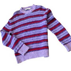 MNML Purple & Red Striped Mohair Sweater oversized by design men’s extra small